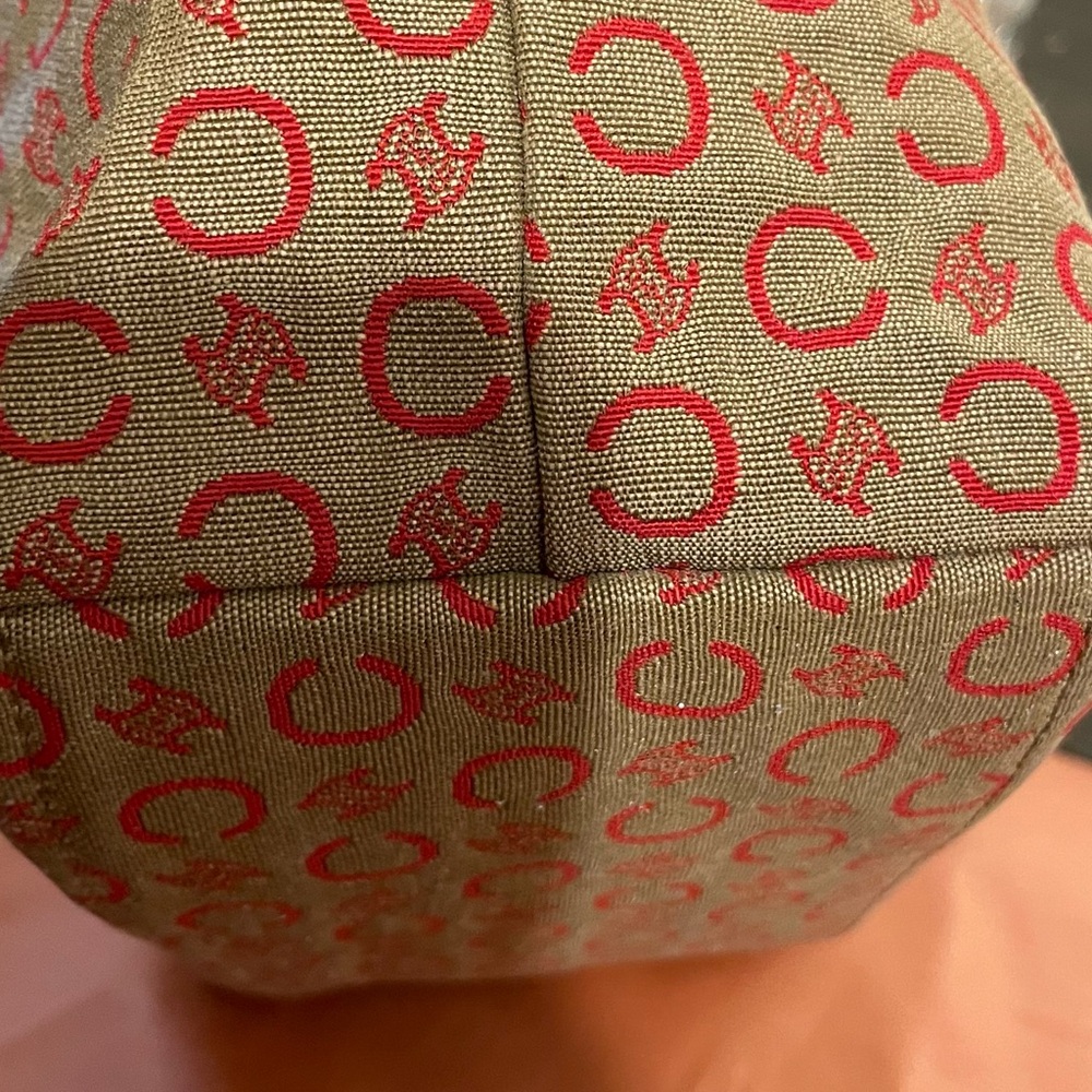 Celine Tan and Red Patterned Women's Bag - Picture 7 of 9